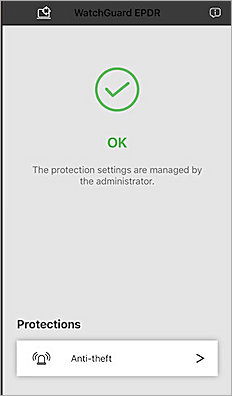 Screenshot of WatchGuard Mobile Security app confirmation on iOS device